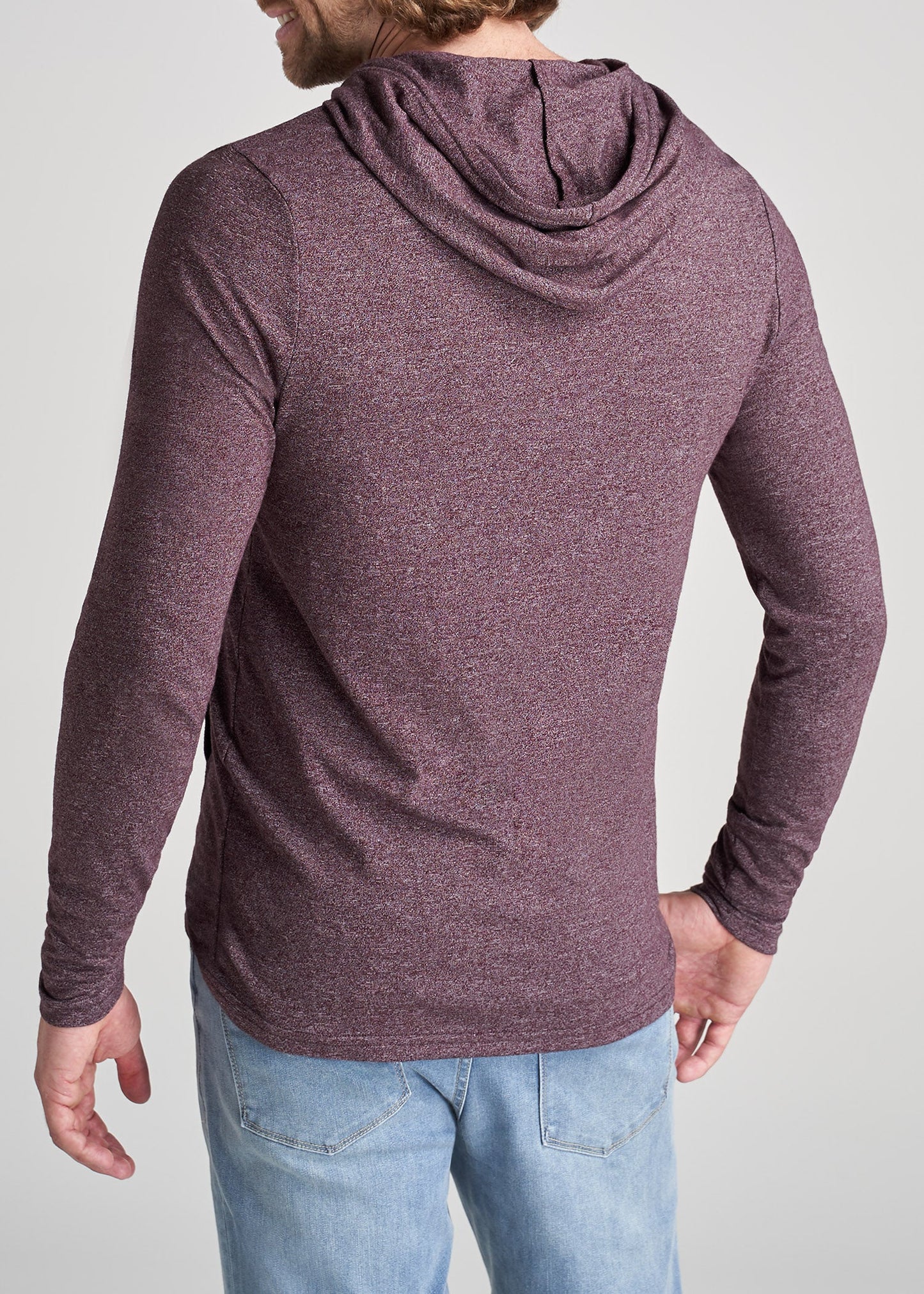 American-Tall-Men-3Button-Hoodied-LongSleeve-BurgundyMix-back