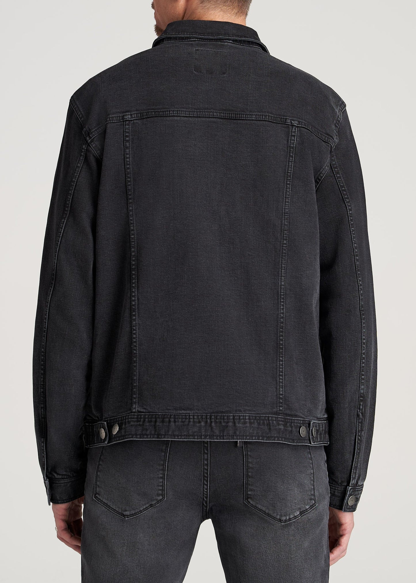 American-Tall-Men-Denim-TruckerJacket-Black-back