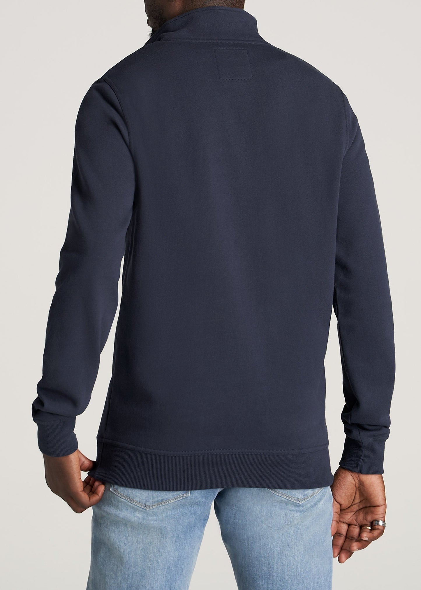 American-Tall-Men-Mens-8020-Fleece-1-4Zip-Sweatshirt-Navy-back