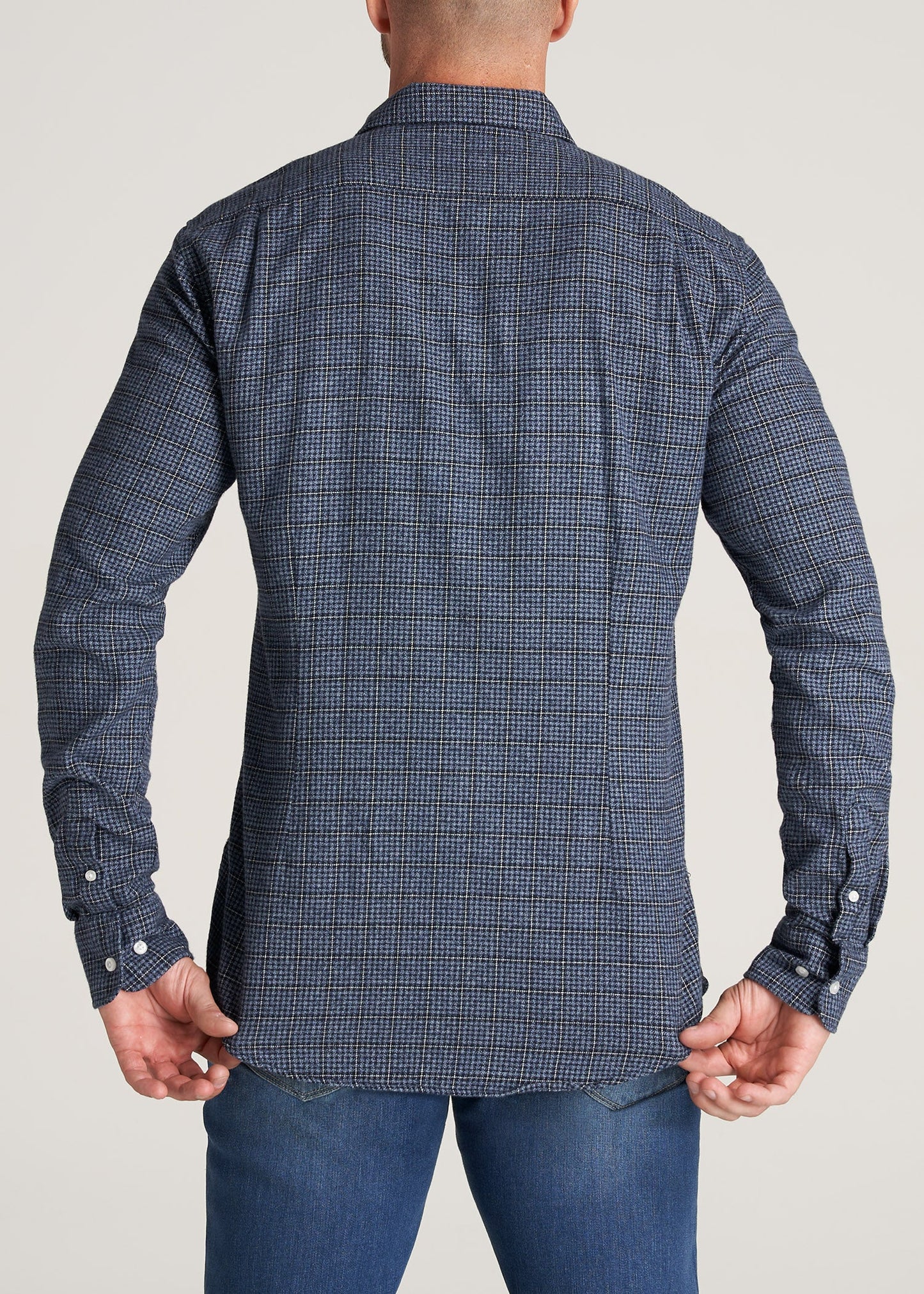 American-Tall-Men-Nelson-Flannel-NavyWhite-back