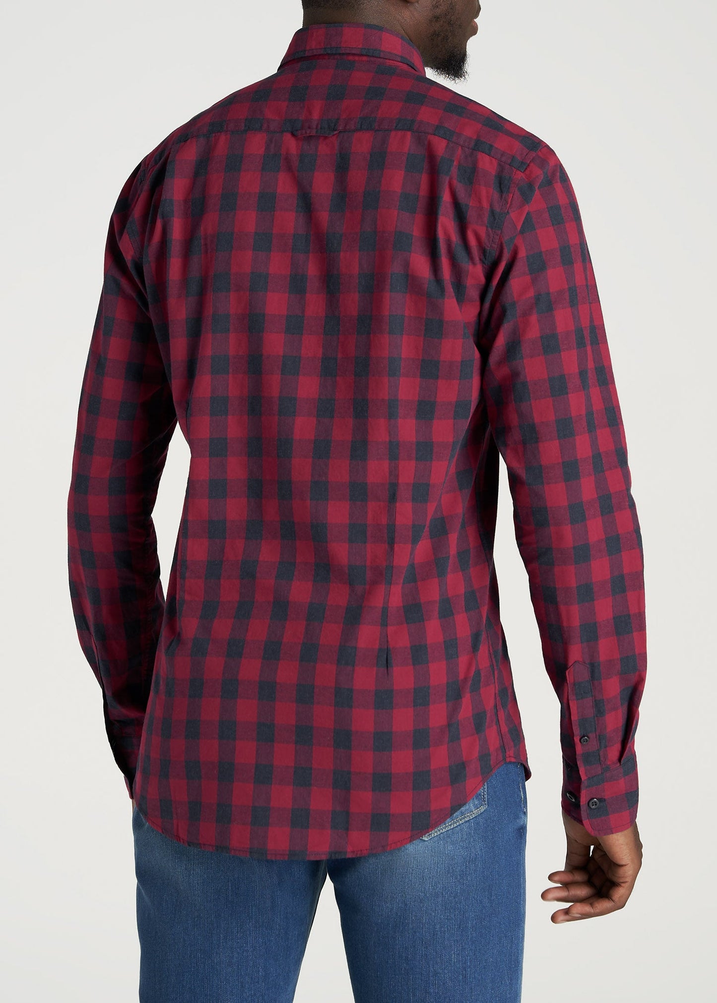 American-Tall-Men-SoftWash-Tall-ButtonUp-Shirt-RedDeepDenimPlaid-back