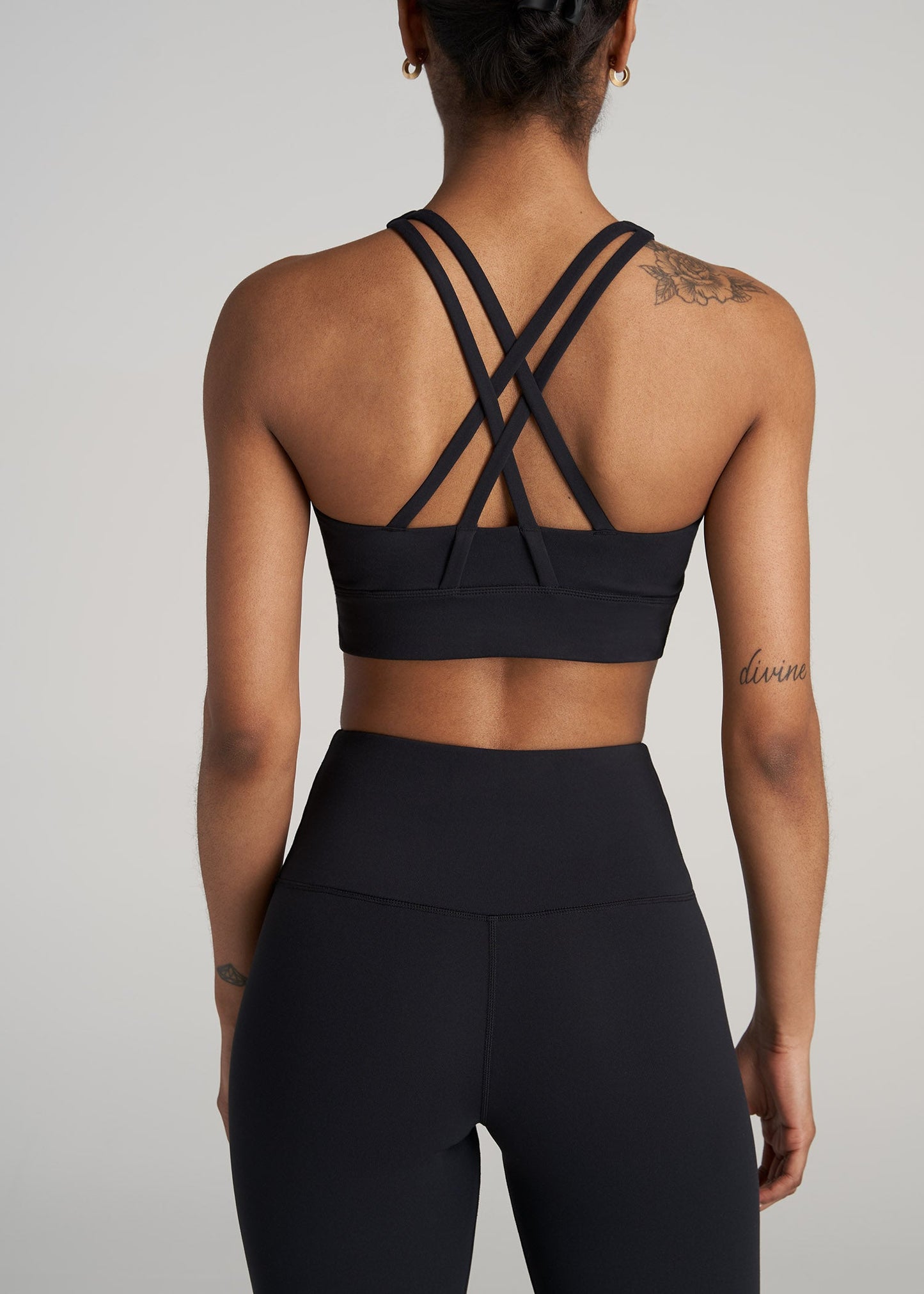 American-Tall-Women-Balance-Crisscross-SportBra-Black-back