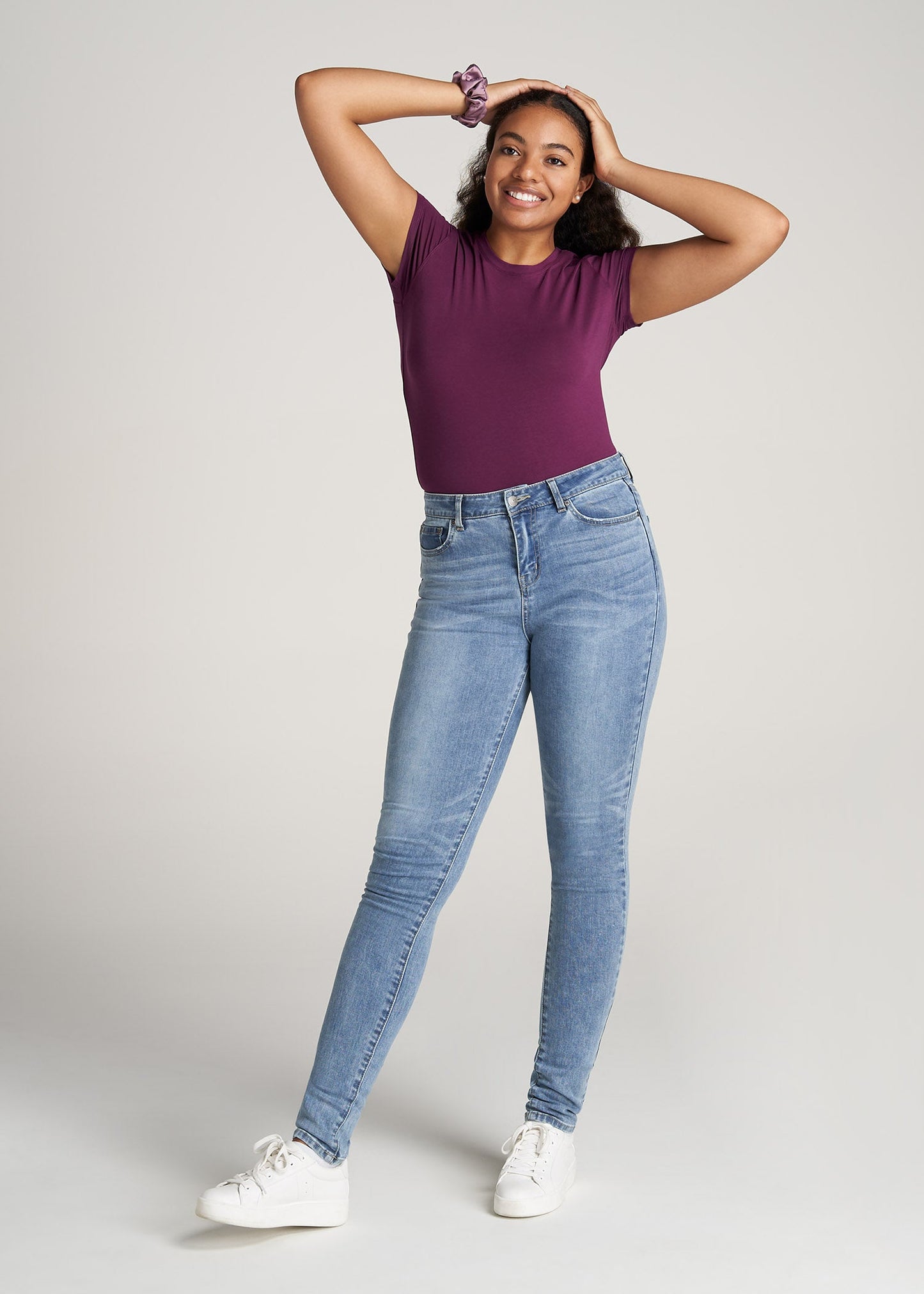American-Tall-Women-High-Crewneck-CapSleeve-Tee-Plum-full