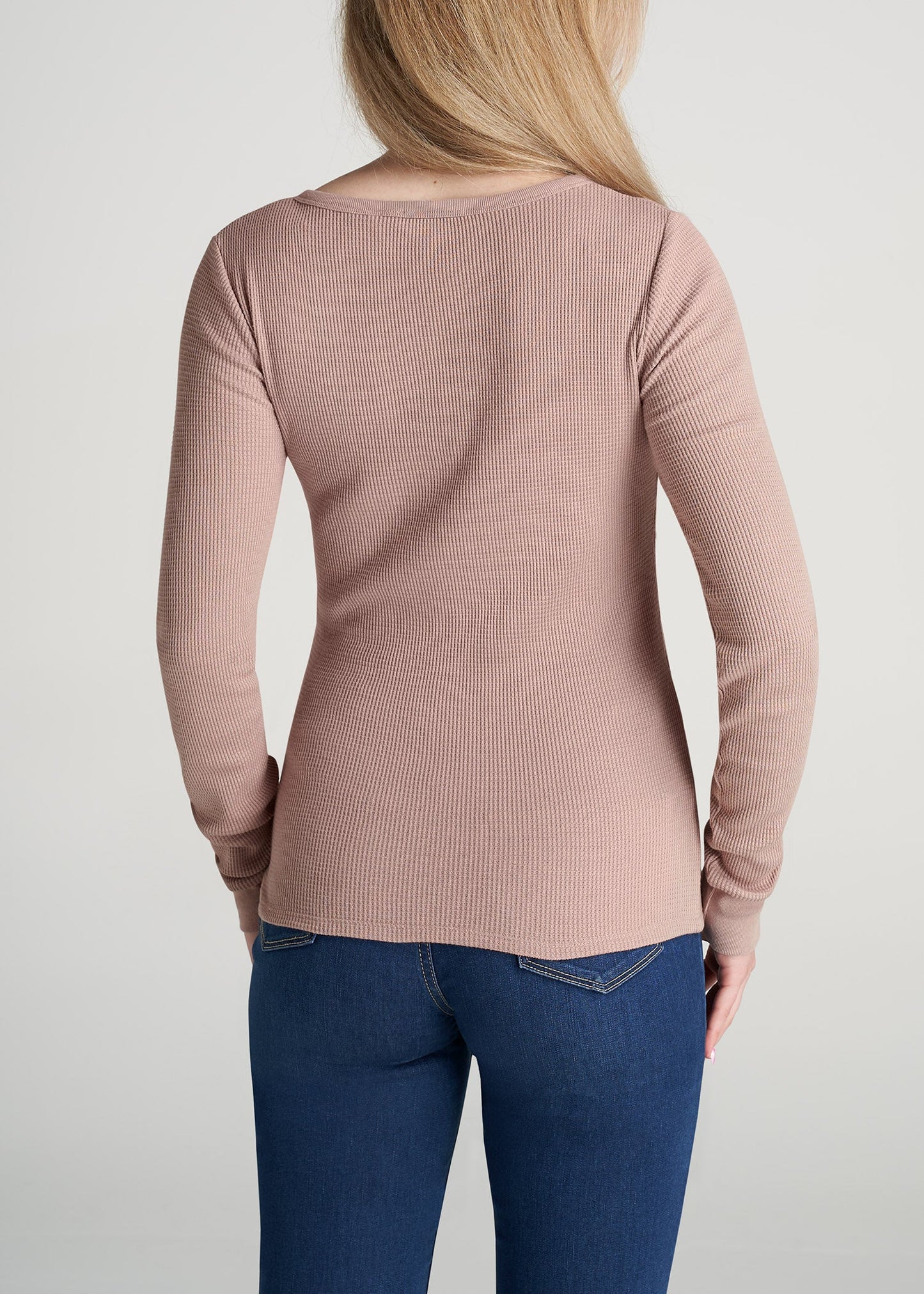 American-Tall-Women-LongSleeve-Tee-WaffleHenley-BallerinaPink-back