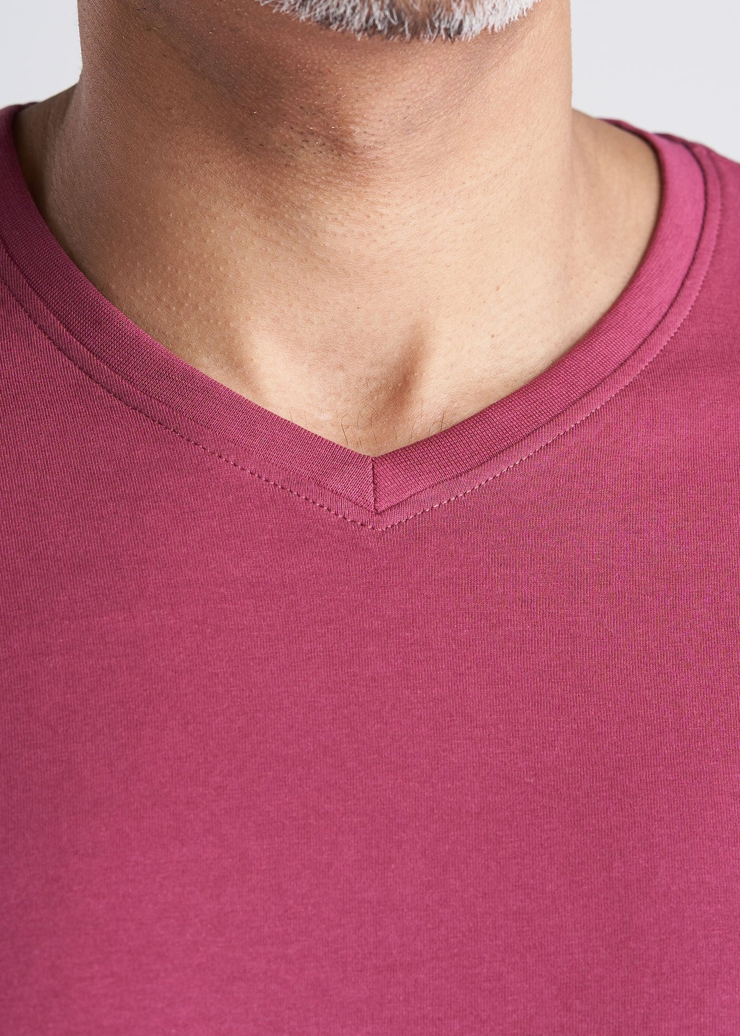 American_Tall_Mens_SS_Everyday_Cotton_Vneck_garnetred-neck