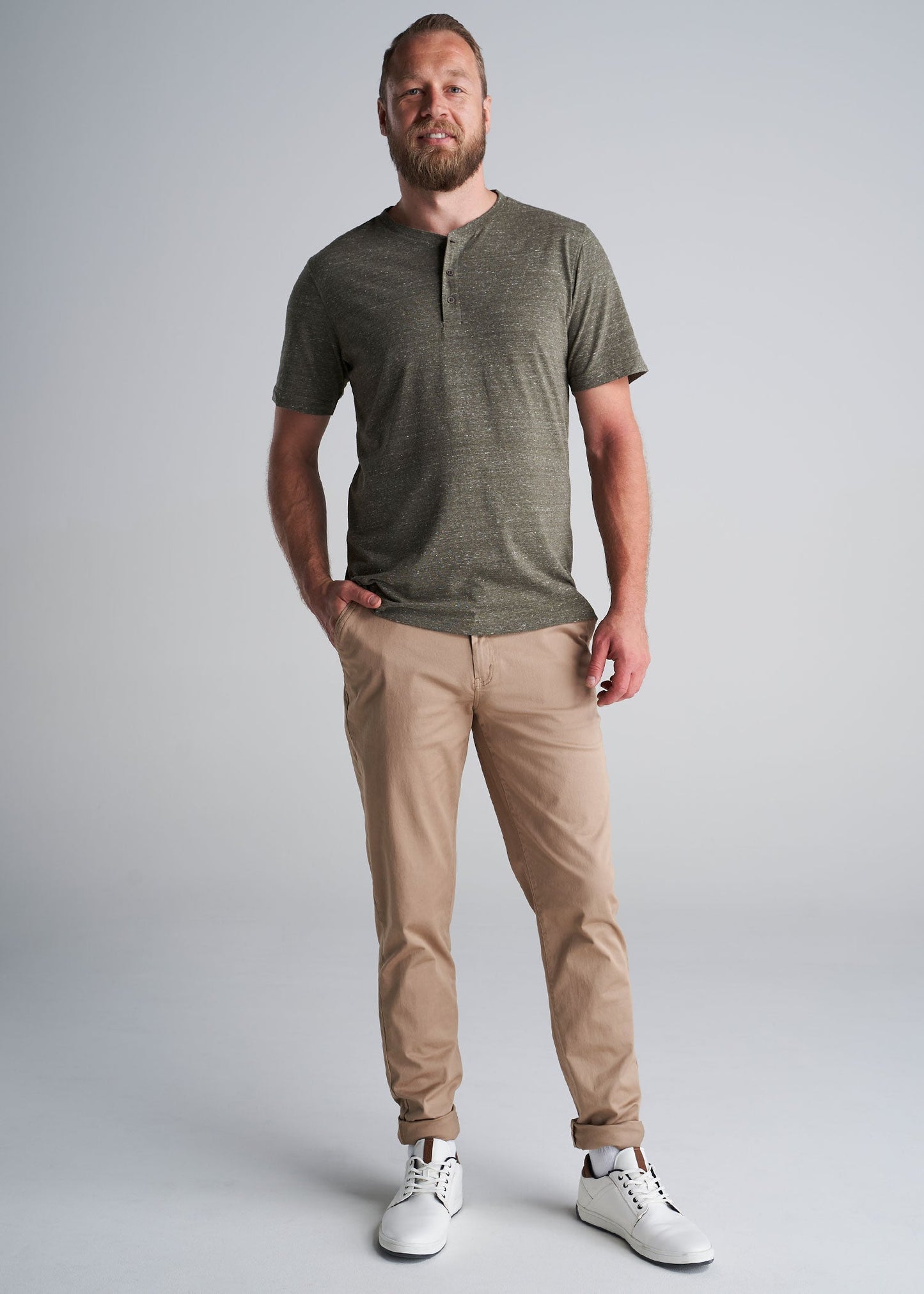 American_Tall_Mens_Tri_Blend_Short_Sleeve_Henley_Olive_Green-lifestyle