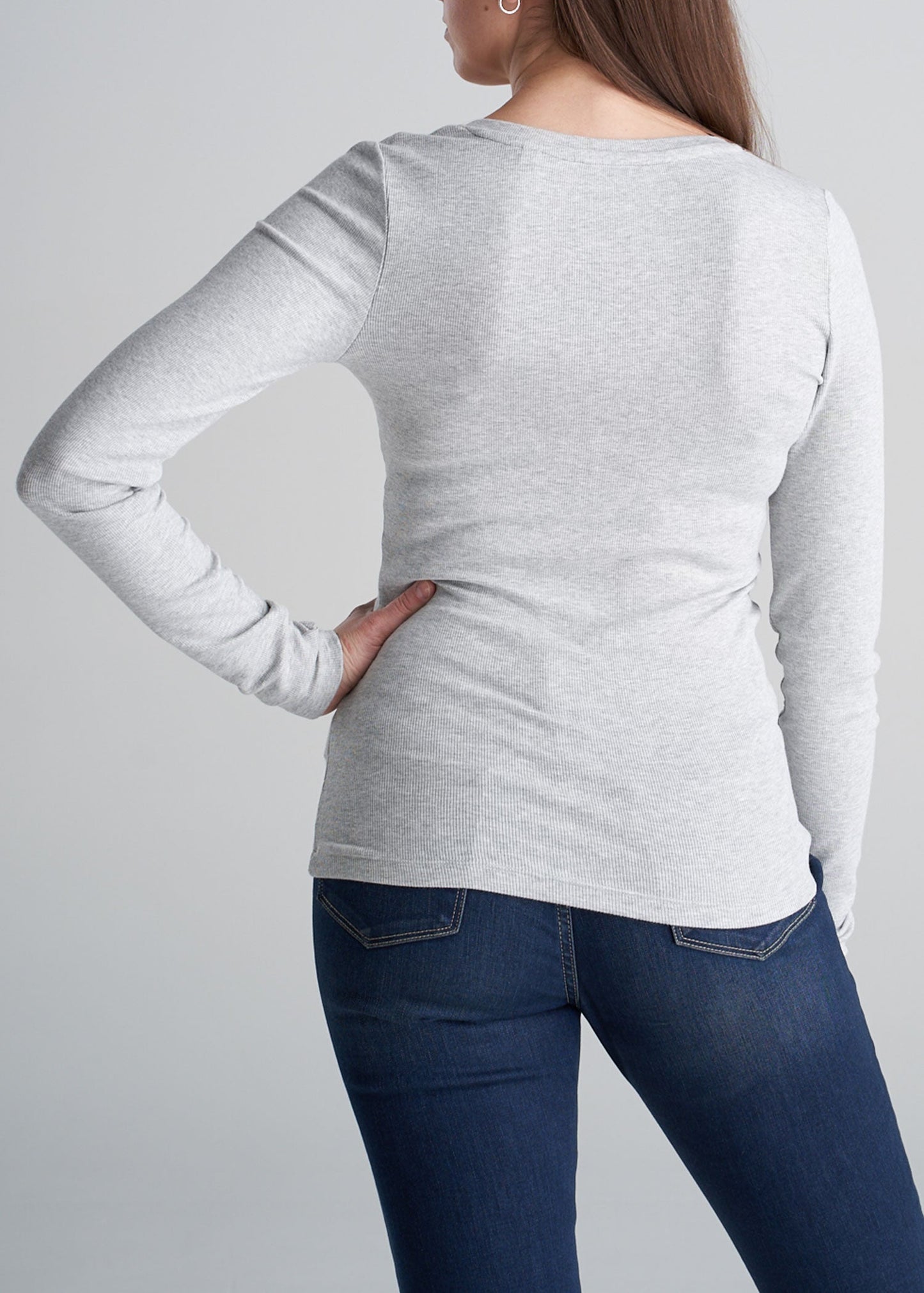 American_Tall_Womens_Long_Sleeve_Ribbed_Henley_Greymix-back