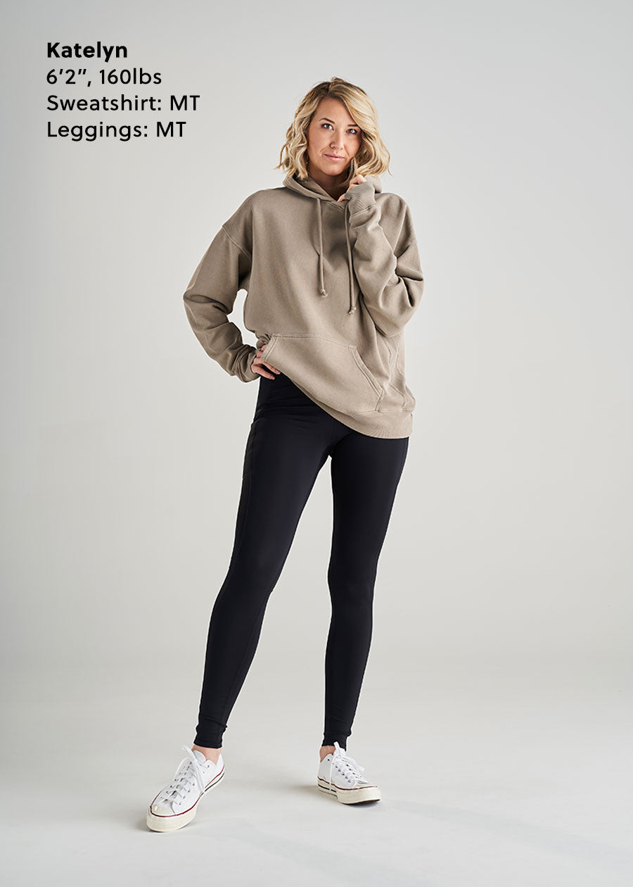 Tall Women's OVERSIZED Garment Dye Hoodie in Khaki