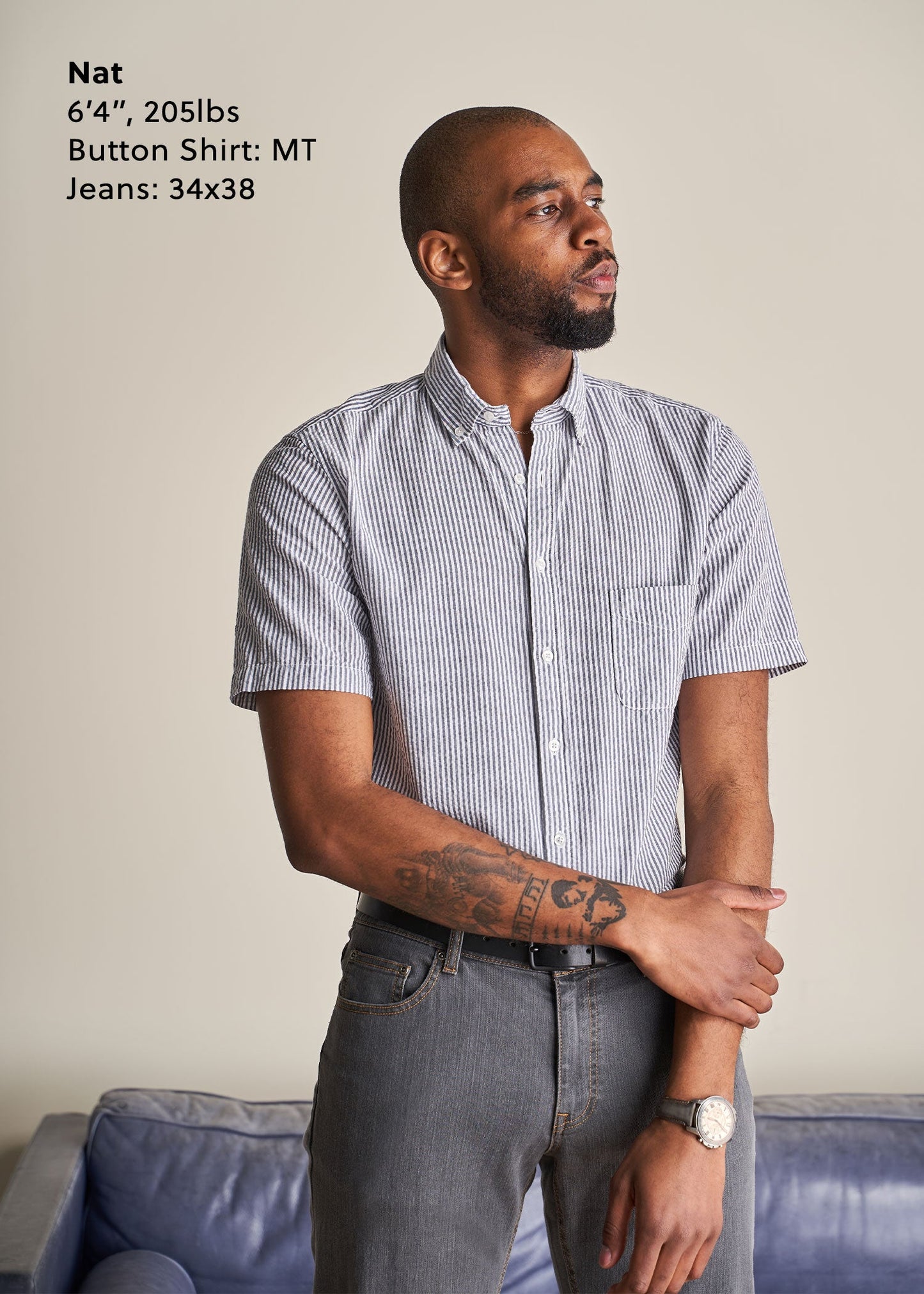 tall-mens-short-sleeve-shirt-grey-white-stripe