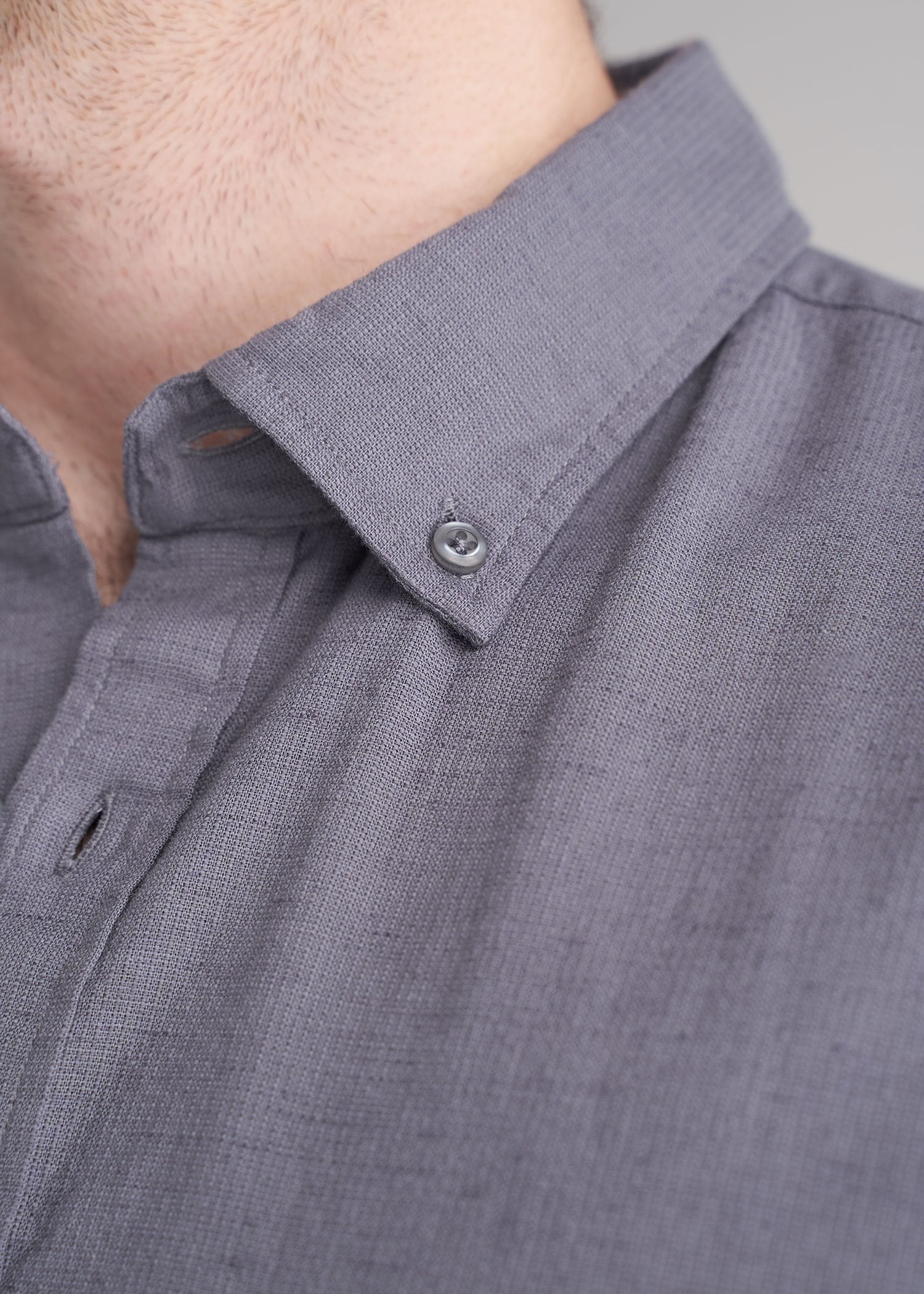 ATM-woven-LS-stretch-linen-shirt-slate-Detail-2