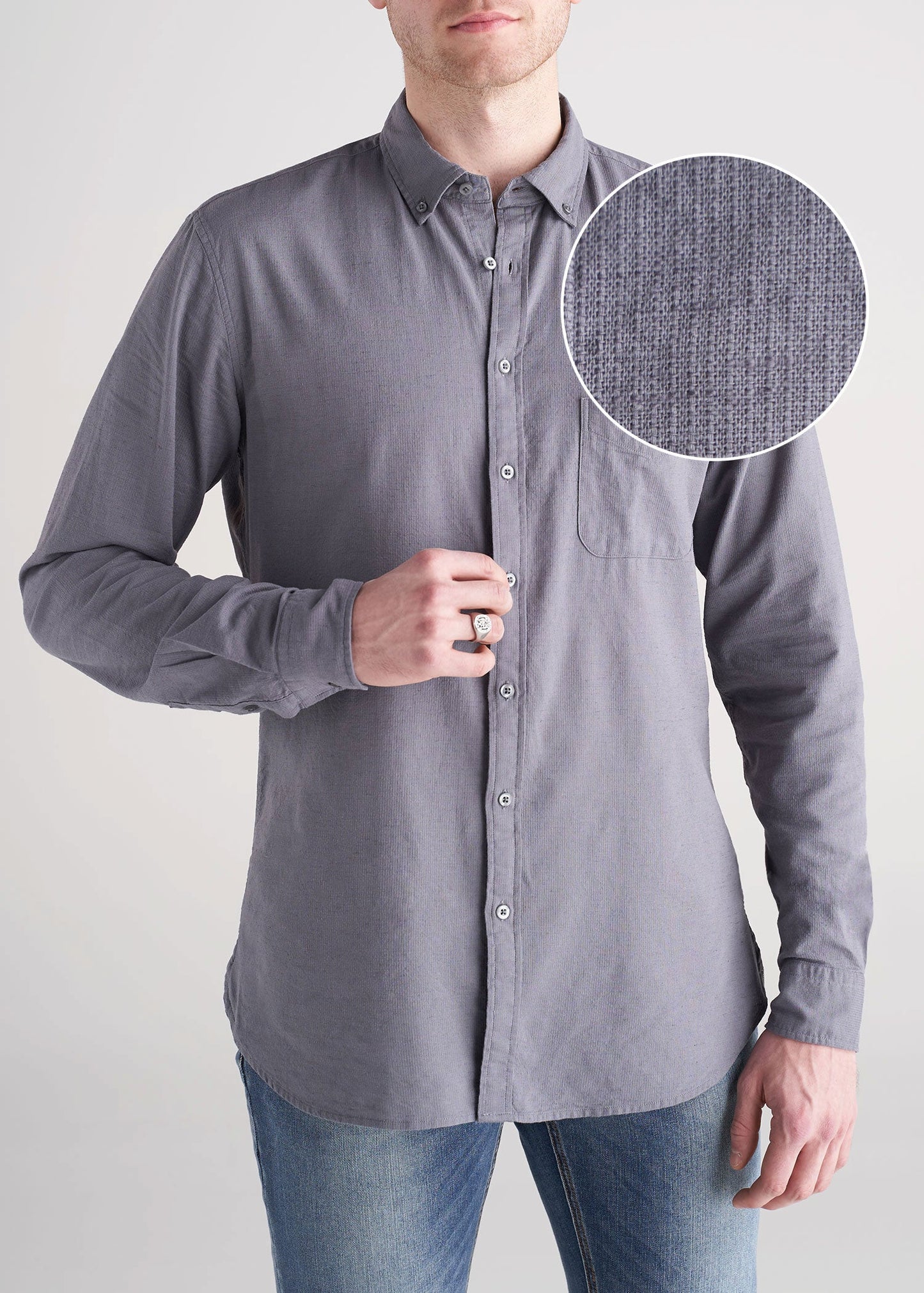 ATM-woven-LS-stretch-linen-shirt-slate-Front-swatch