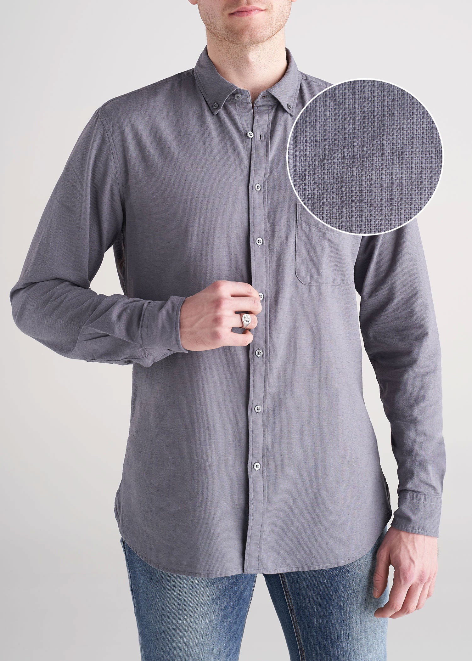 ATM-woven-LS-stretch-linen-shirt-slate-Front-swatch