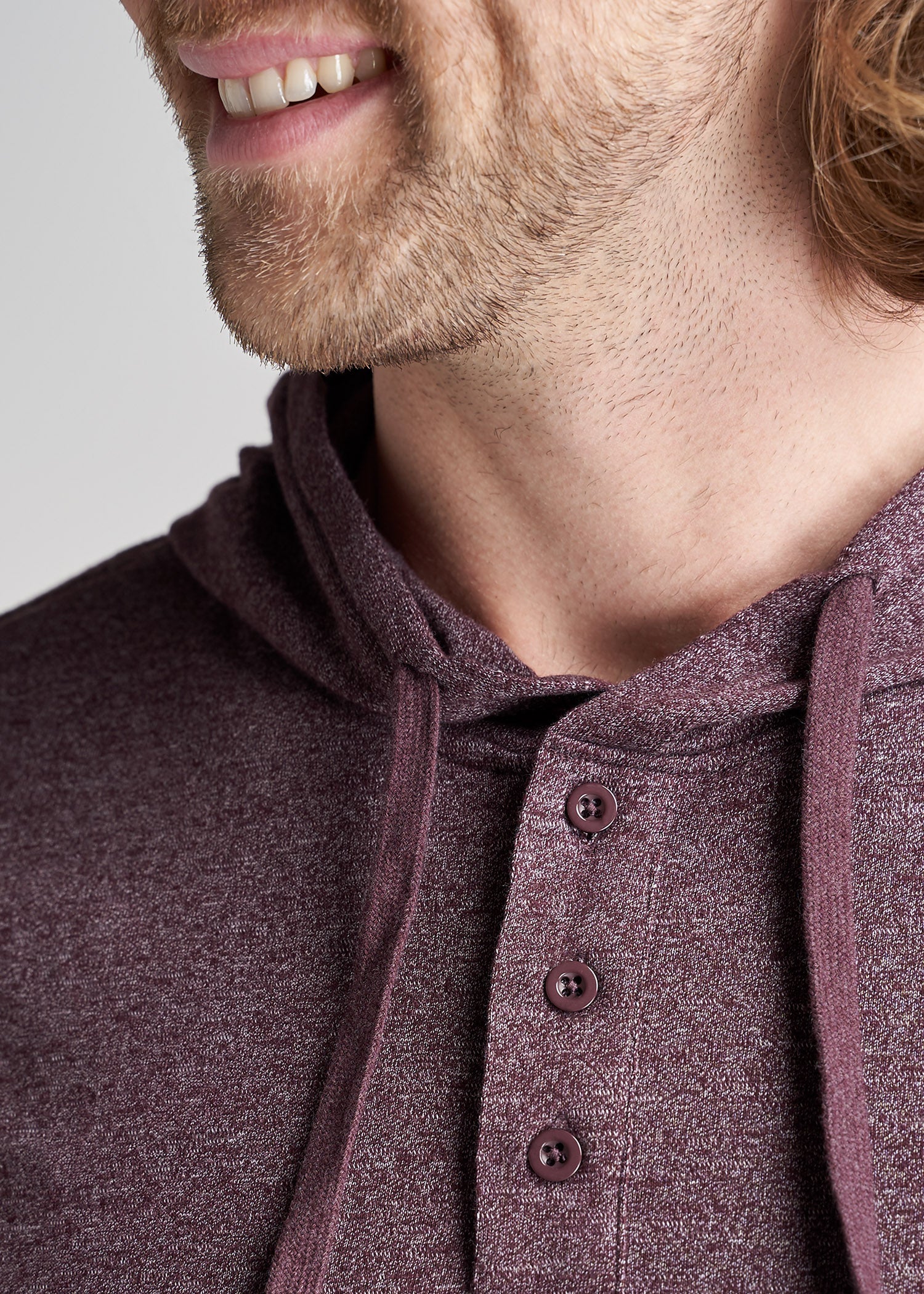 American-Tall-Men-3Button-Hoodied-LongSleeve-BurgundyMix-detail