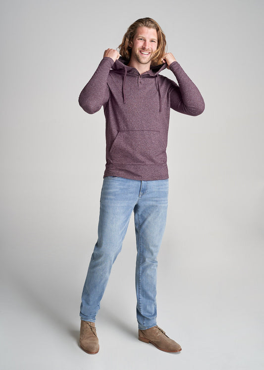American-Tall-Men-3Button-Hoodied-LongSleeve-BurgundyMix-full