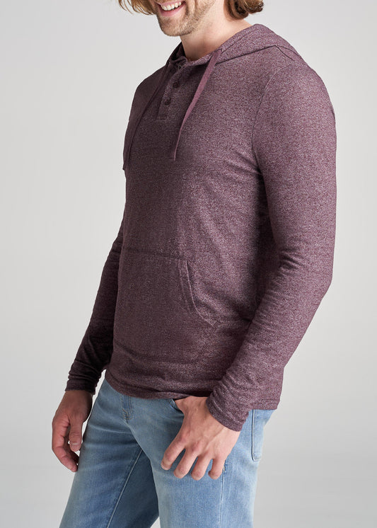 American-Tall-Men-3Button-Hoodied-LongSleeve-BurgundyMix-side
