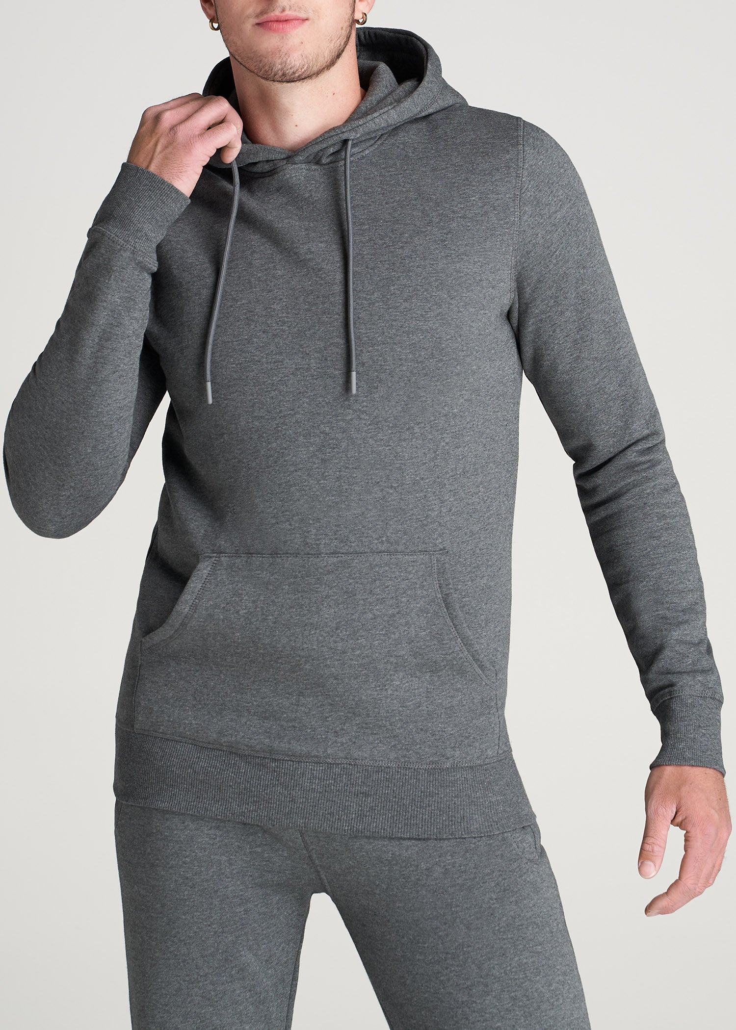 American-Tall-Men-80-20-Fleece-PullOver-Tall-Hoodie-CharcoalMix-front