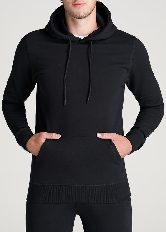 American-Tall-Men-80-20-Fleece-Pullover-Tall-Hoodie-Black-front