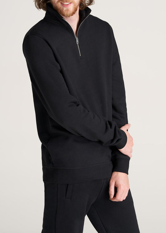 American-Tall-Men-8020-Fleece-1-4Zip-Sweatshirt-Black-side