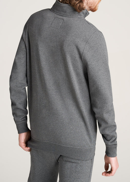 American-Tall-Men-8020-Fleece-1-4Zip-Sweatshirt-CharcoalMix-back