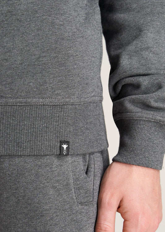 American-Tall-Men-8020-Fleece-1-4Zip-Sweatshirt-CharcoalMix-detail
