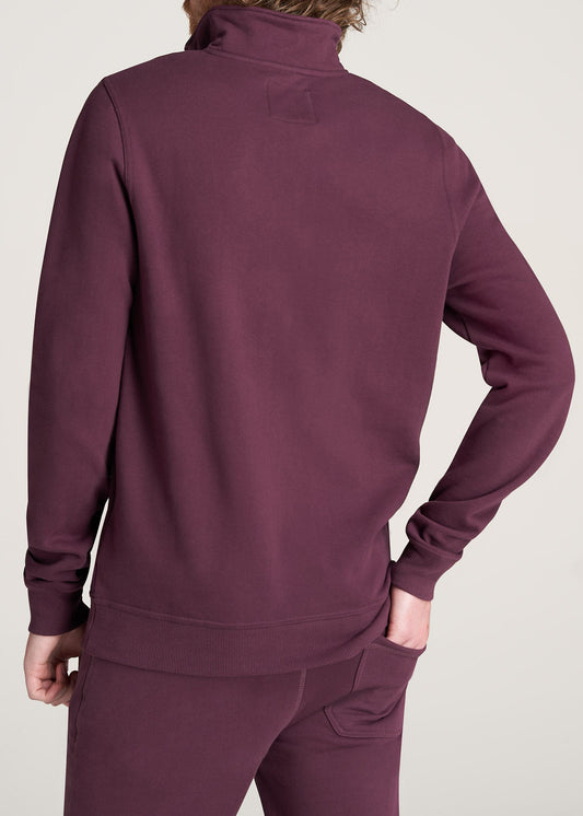American-Tall-Men-8020-Fleece-1-4Zip-Sweatshirt-Maroon-back