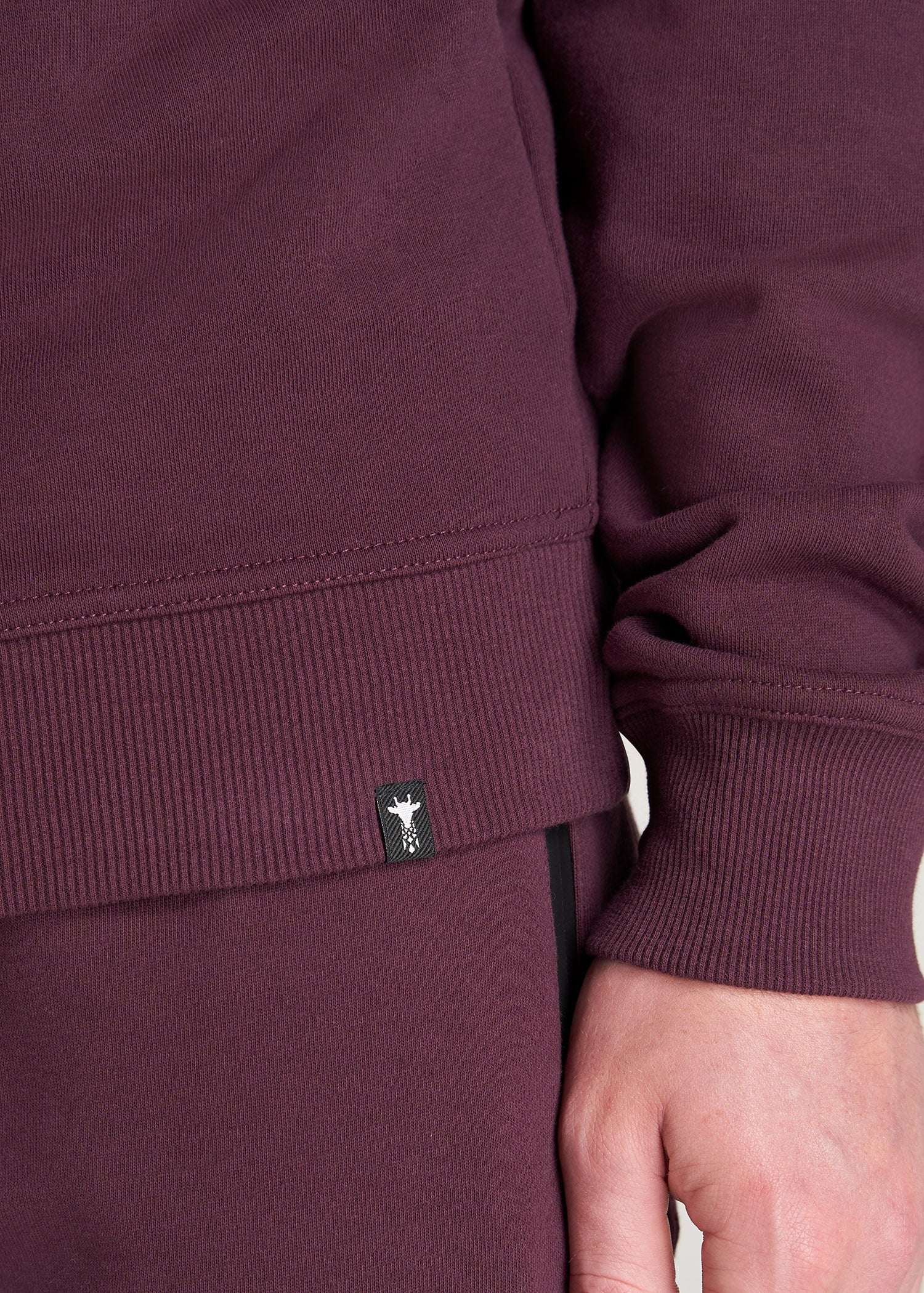 American-Tall-Men-8020-Fleece-1-4Zip-Sweatshirt-Maroon-detail