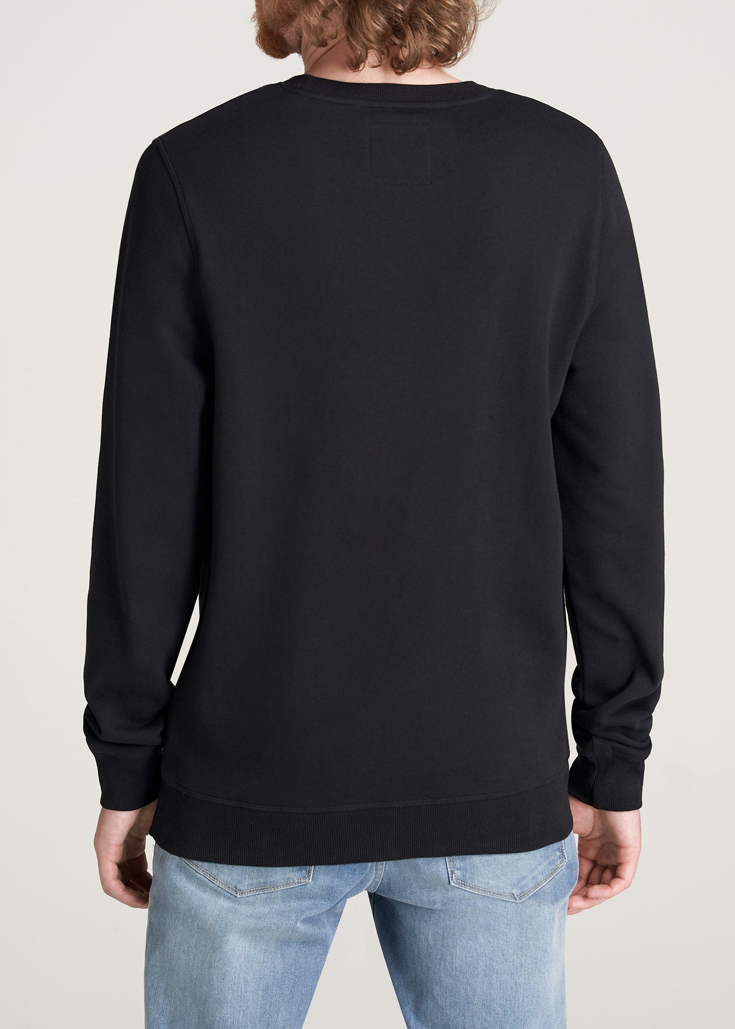 American-Tall-Men-8020-Fleece-CrewNeck-Sweatshirt-Black-back