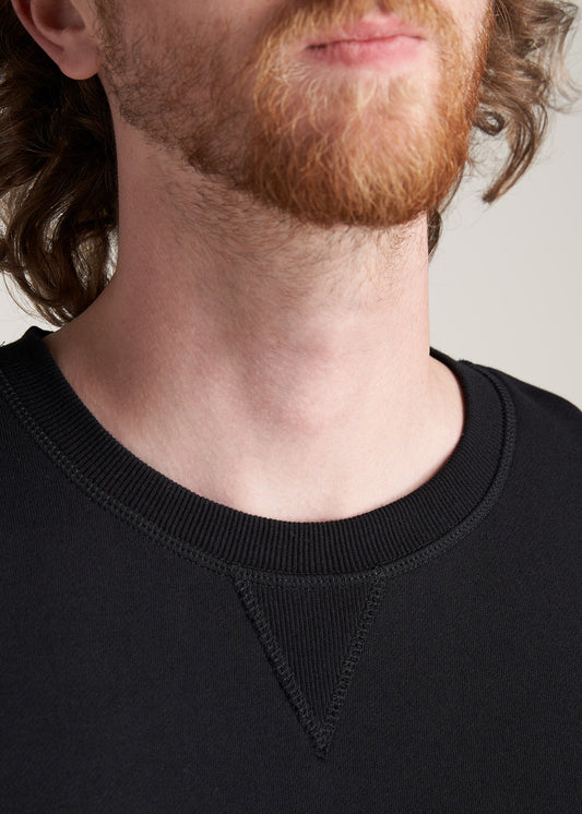 American-Tall-Men-8020-Fleece-CrewNeck-Sweatshirt-Black-detail