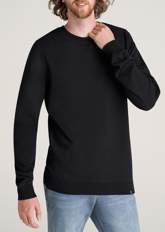 American-Tall-Men-8020-Fleece-CrewNeck-Sweatshirt-Black-front