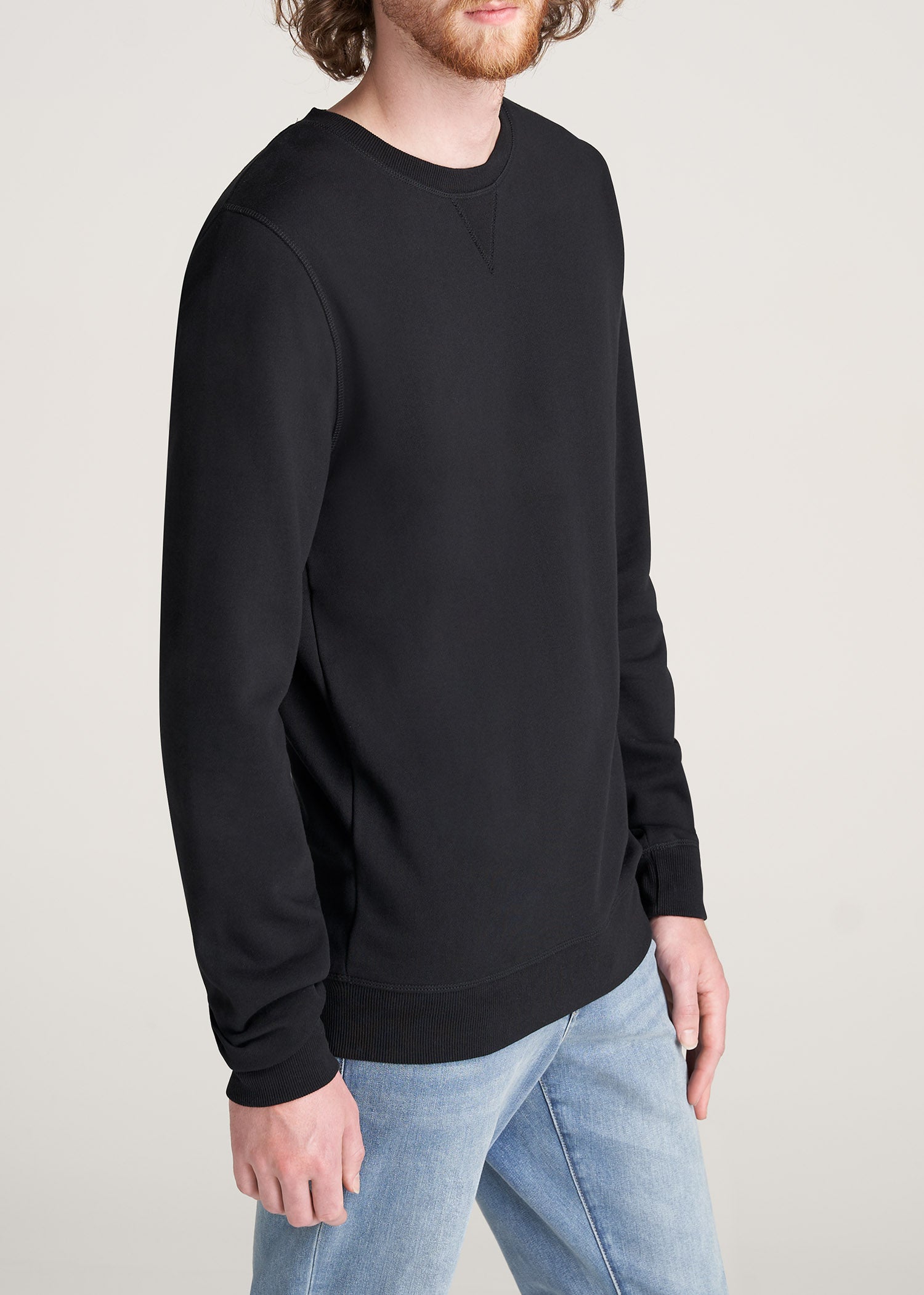 American-Tall-Men-8020-Fleece-CrewNeck-Sweatshirt-Black-side