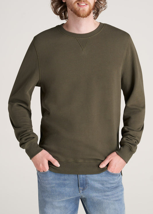American-Tall-Men-8020-Fleece-CrewNeck-Sweatshirt-CamoGreen-front