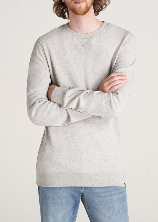    American-Tall-Men-8020-Fleece-CrewNeck-Sweatshirt-GreyMix-front