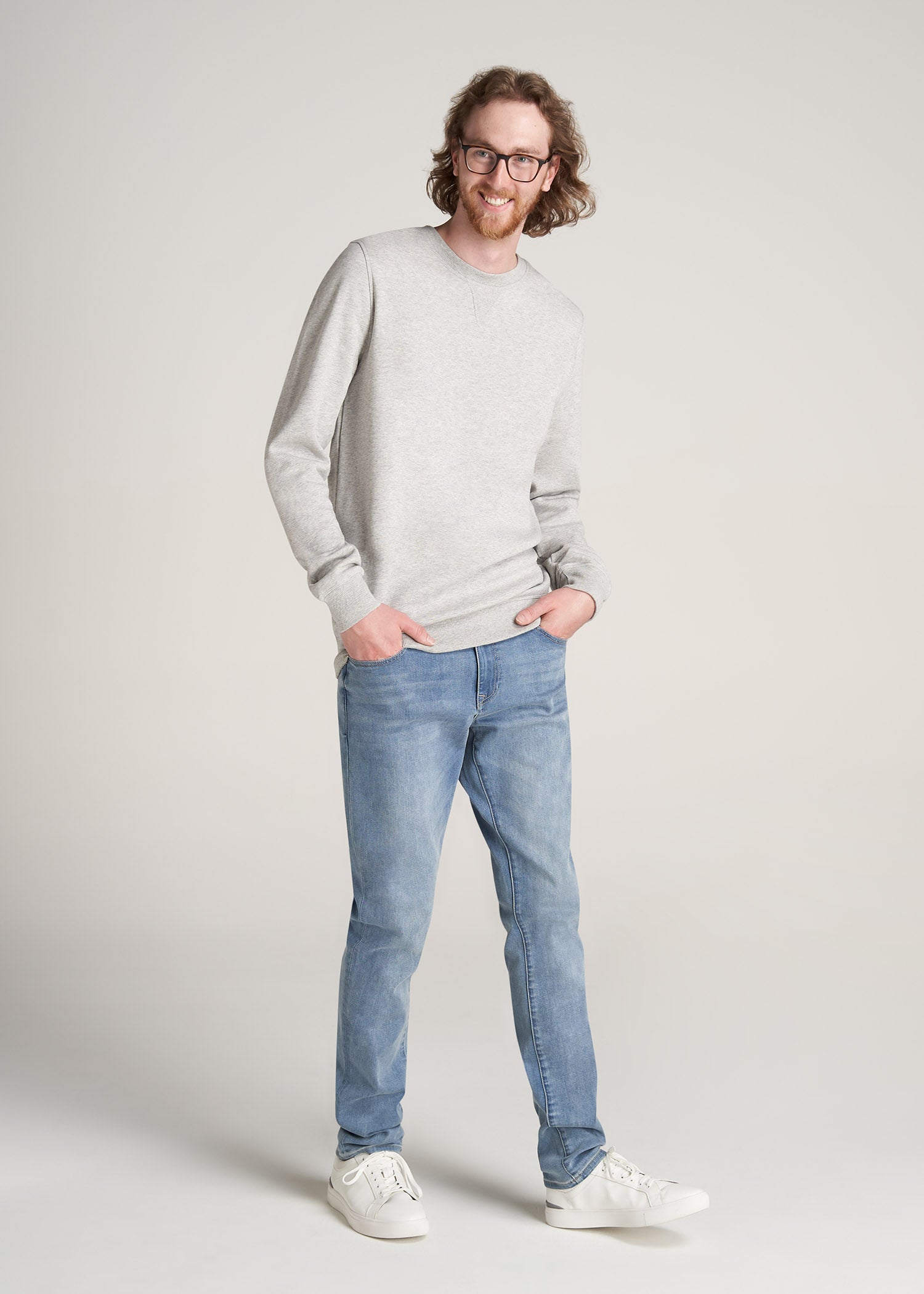 American-Tall-Men-8020-Fleece-CrewNeck-Sweatshirt-GreyMix-full