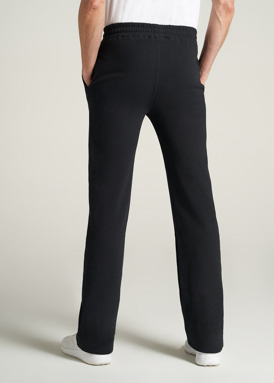    American-Tall-Men-8020-Fleece-OpenBottom-Sweatpant-Black-back