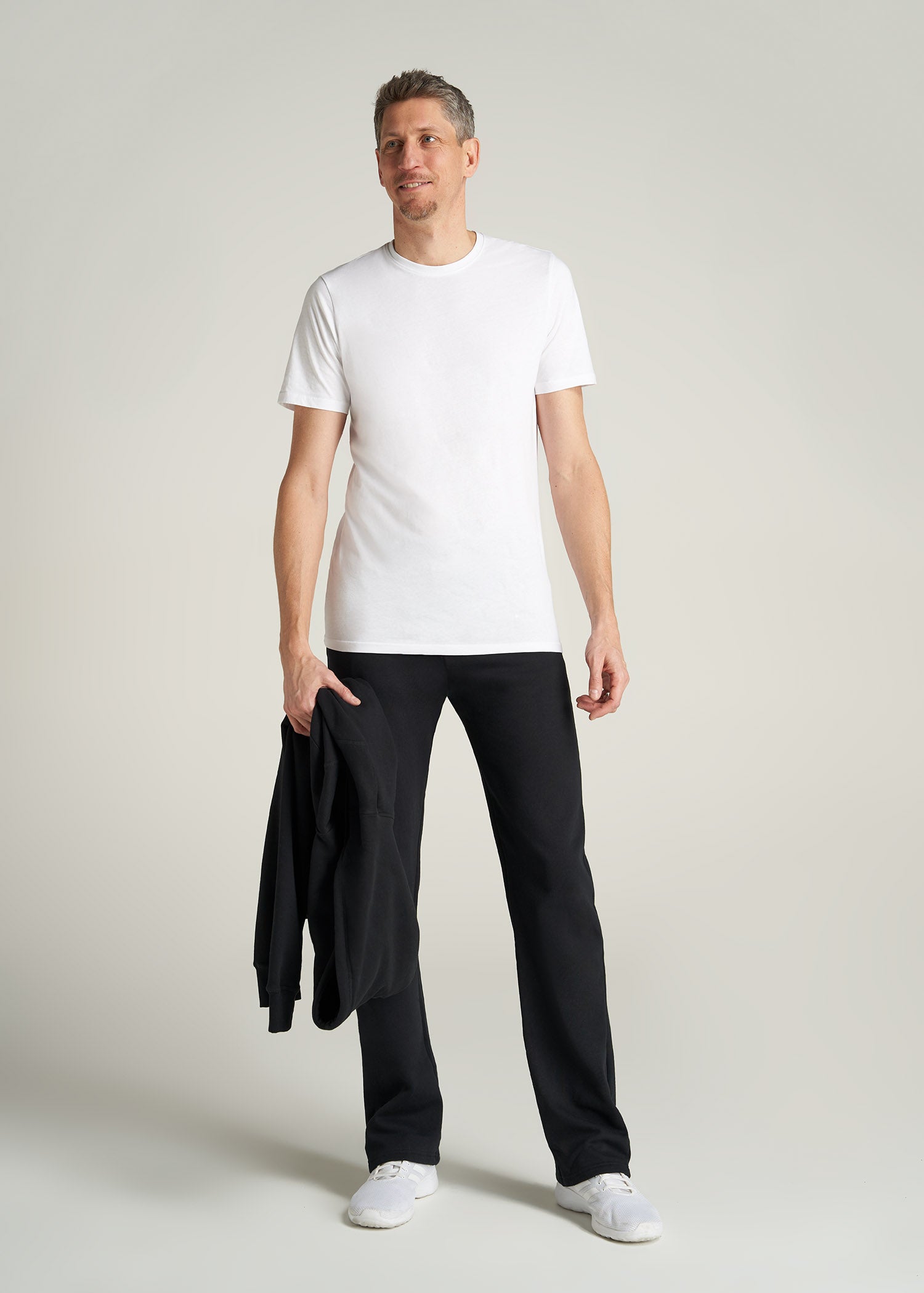    American-Tall-Men-8020-Fleece-OpenBottom-Sweatpant-Black-full