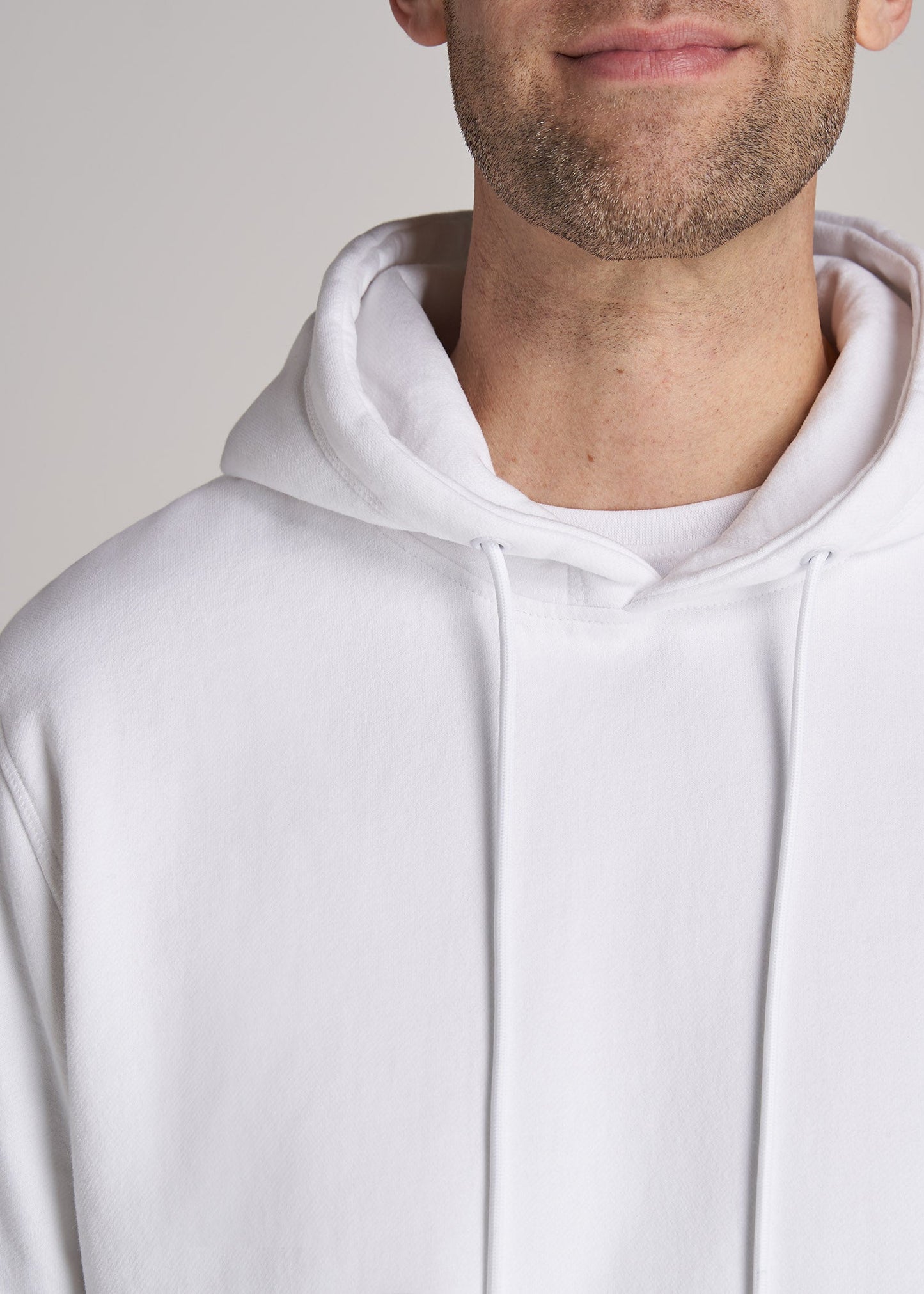    American-Tall-Men-8020-Fleece-PulloverHoodie-BrightWhite-detail