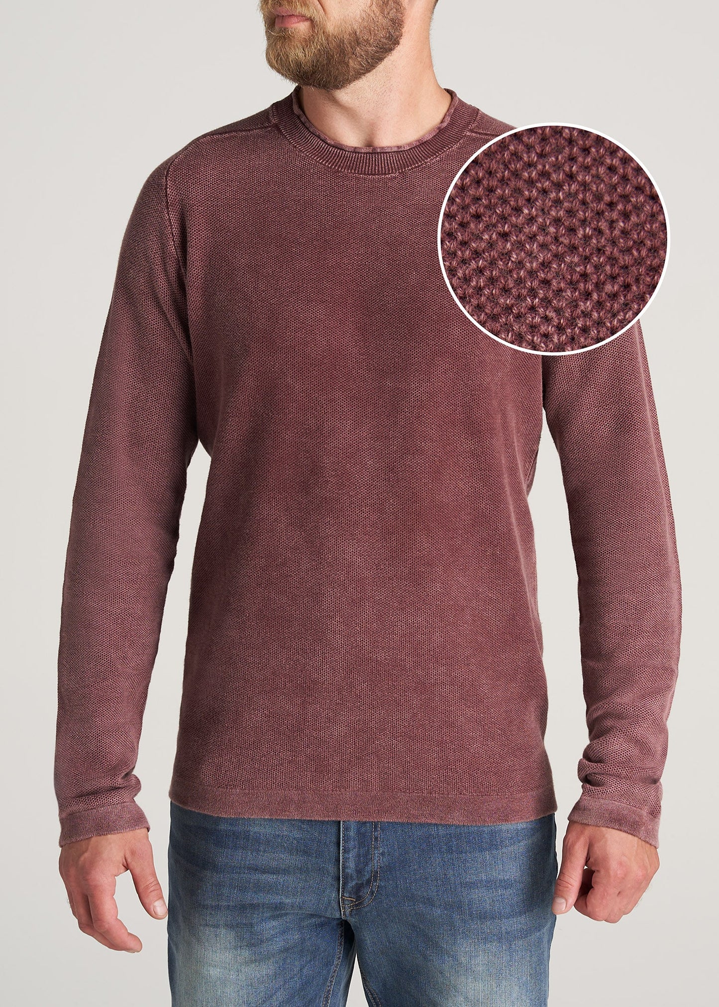    American-Tall-Men-AcidWash-Sweater-BurgandyMix-front