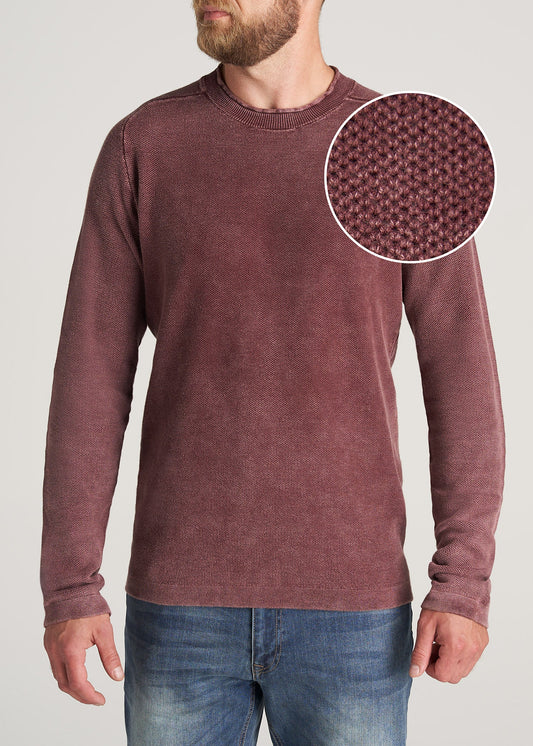    American-Tall-Men-AcidWash-Sweater-BurgandyMix-front