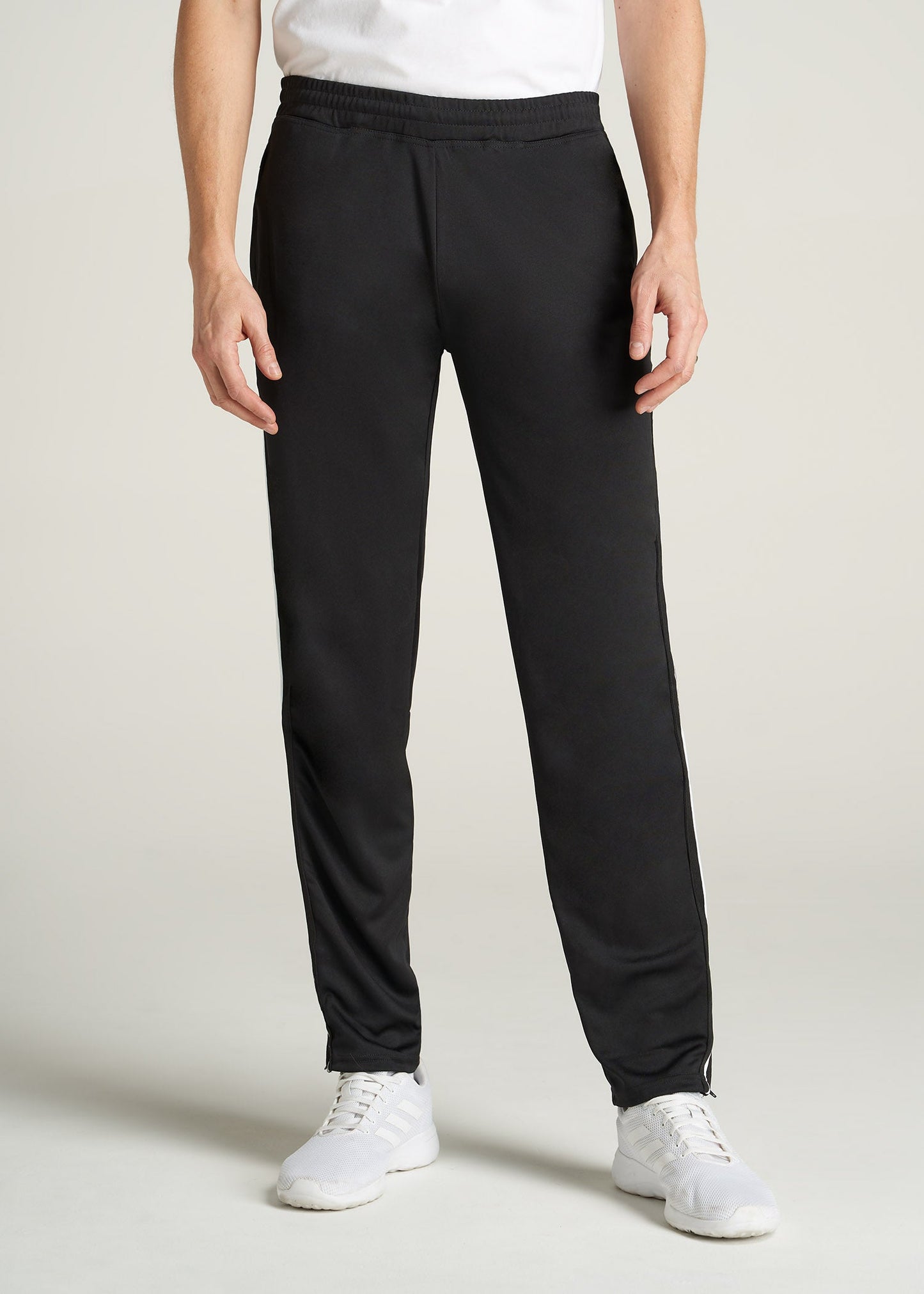       American-Tall-Men-Athletic-StripePants-Black-front
