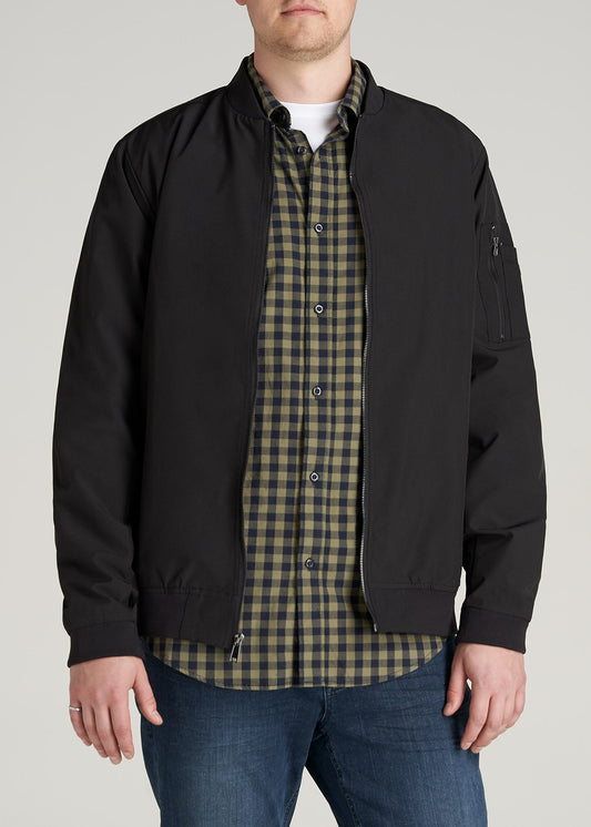    American-Tall-Men-Bomber-Jacket-Black-front