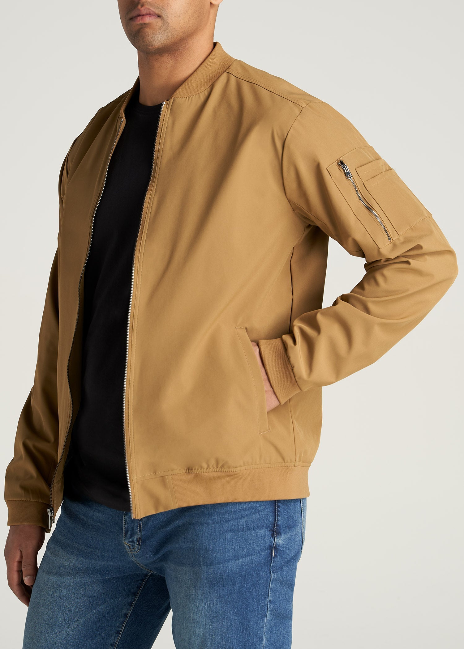 American-Tall-Men-Bomber-Jacket-Sahara-side