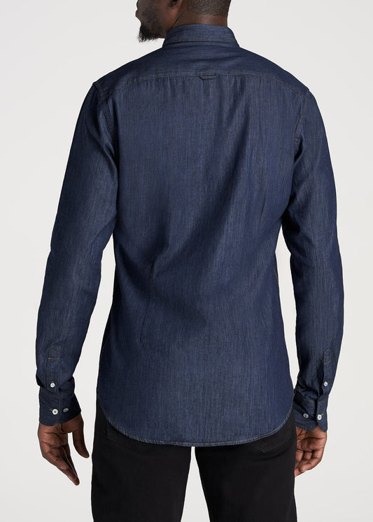    American-Tall-Men-Chambray-ButtonDown-Shirt-DarkChambray-back