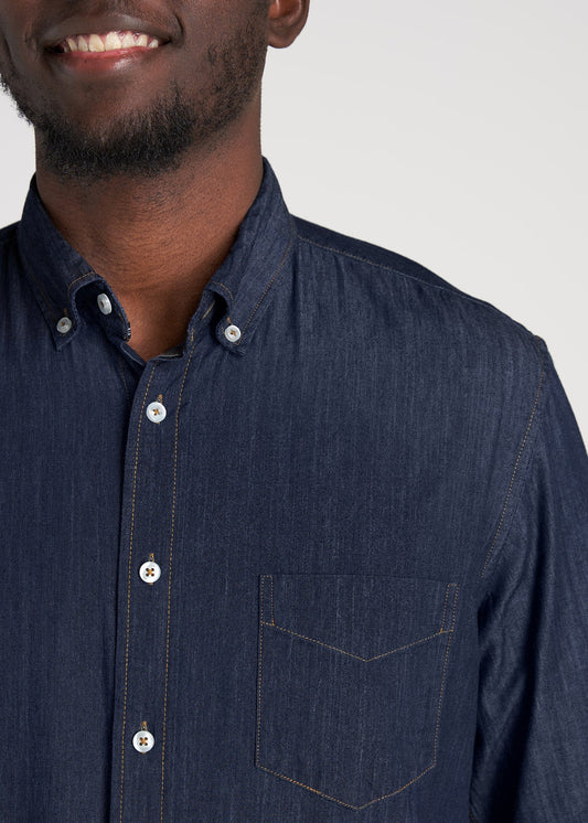    American-Tall-Men-Chambray-ButtonDown-Shirt-DarkChambray-detail