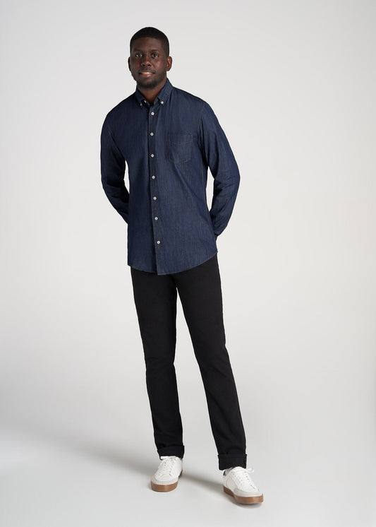    American-Tall-Men-Chambray-ButtonDown-Shirt-DarkChambray-full