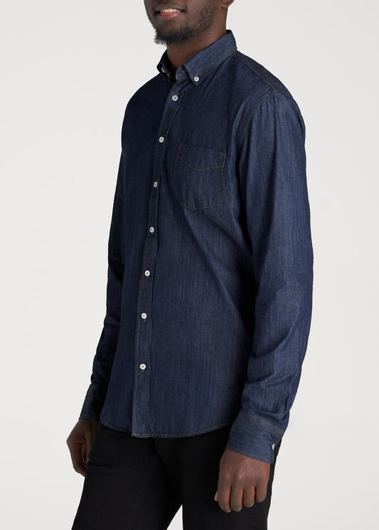     American-Tall-Men-Chambray-ButtonDown-Shirt-DarkChambray-side