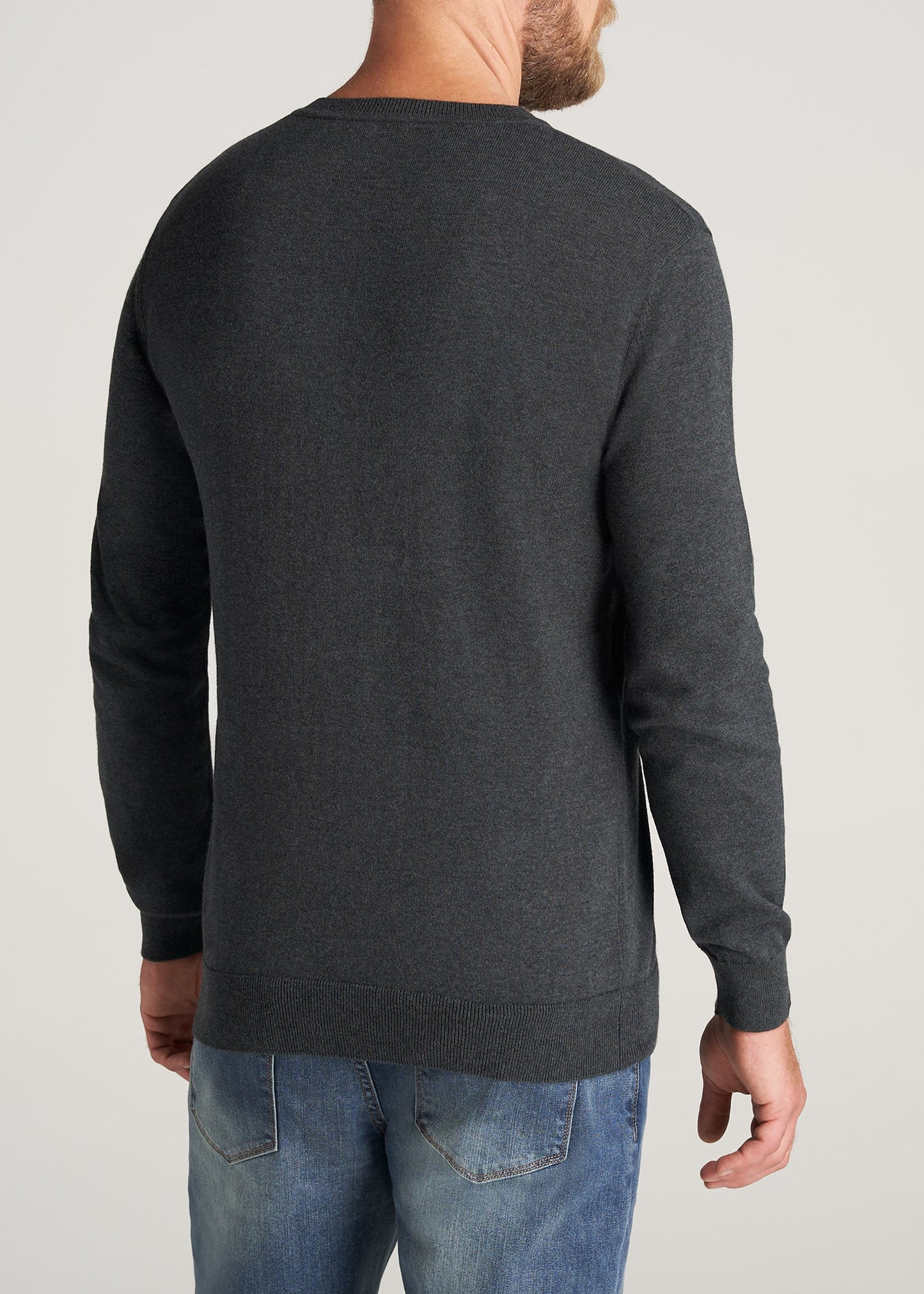    American-Tall-Men-EveryDay-VNeck-Sweater-CharcoalMix-back
