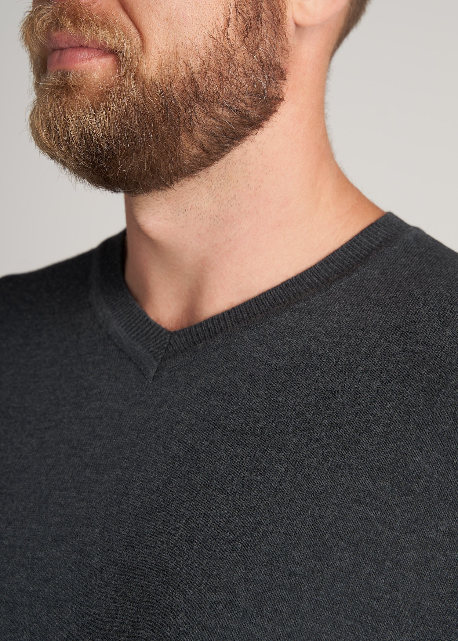    American-Tall-Men-EveryDay-VNeck-Sweater-CharcoalMix-detail