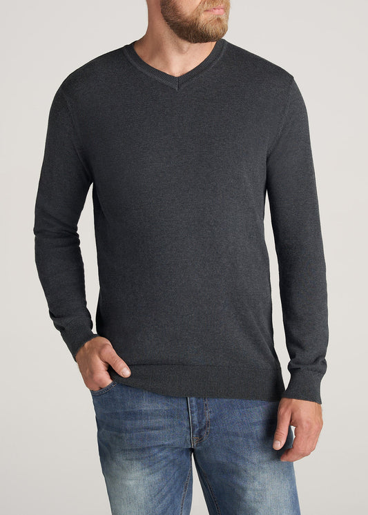    American-Tall-Men-EveryDay-VNeck-Sweater-CharcoalMix-front