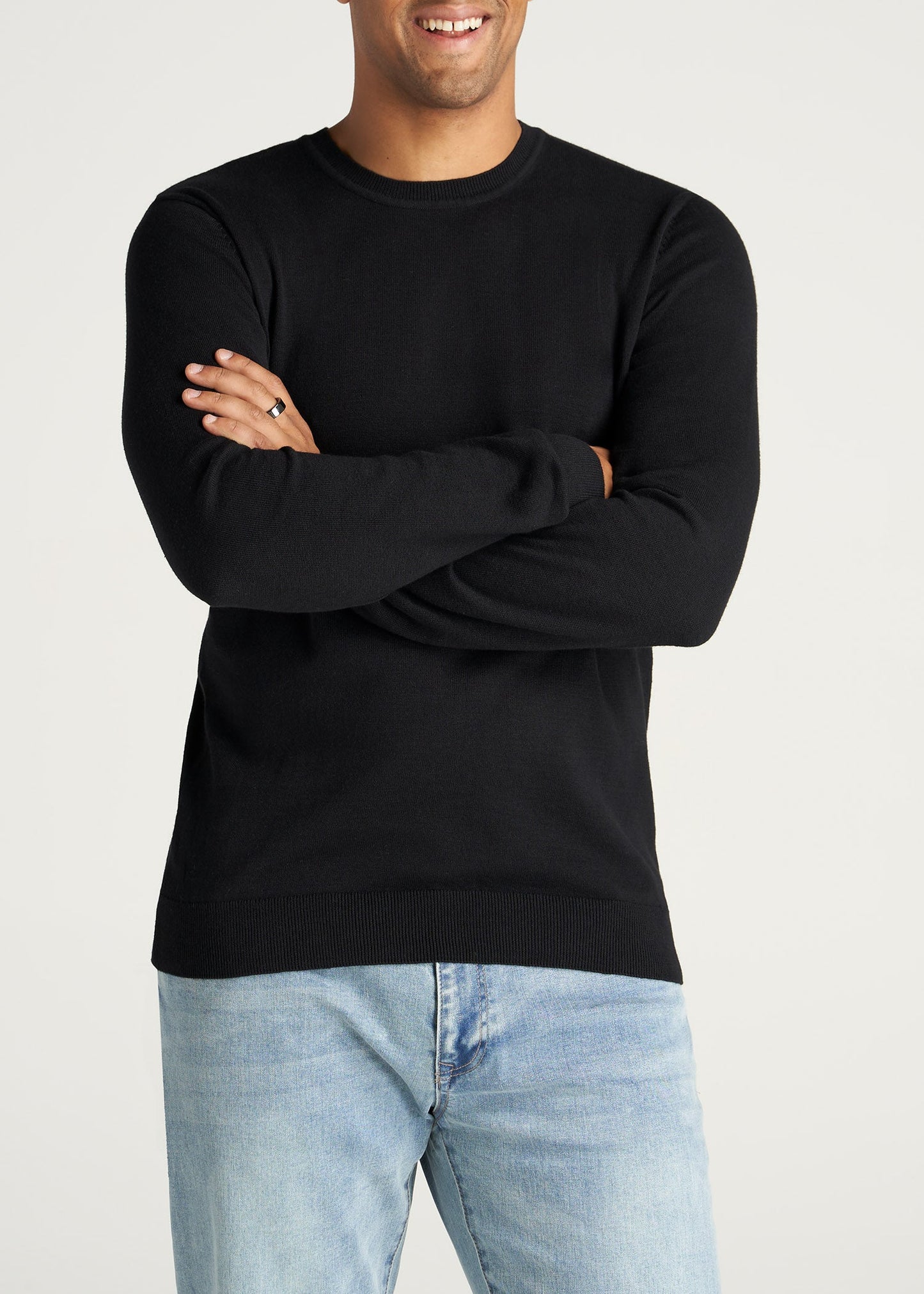       American-Tall-Men-Everyday-CrewNeck-Sweater-Black-front
