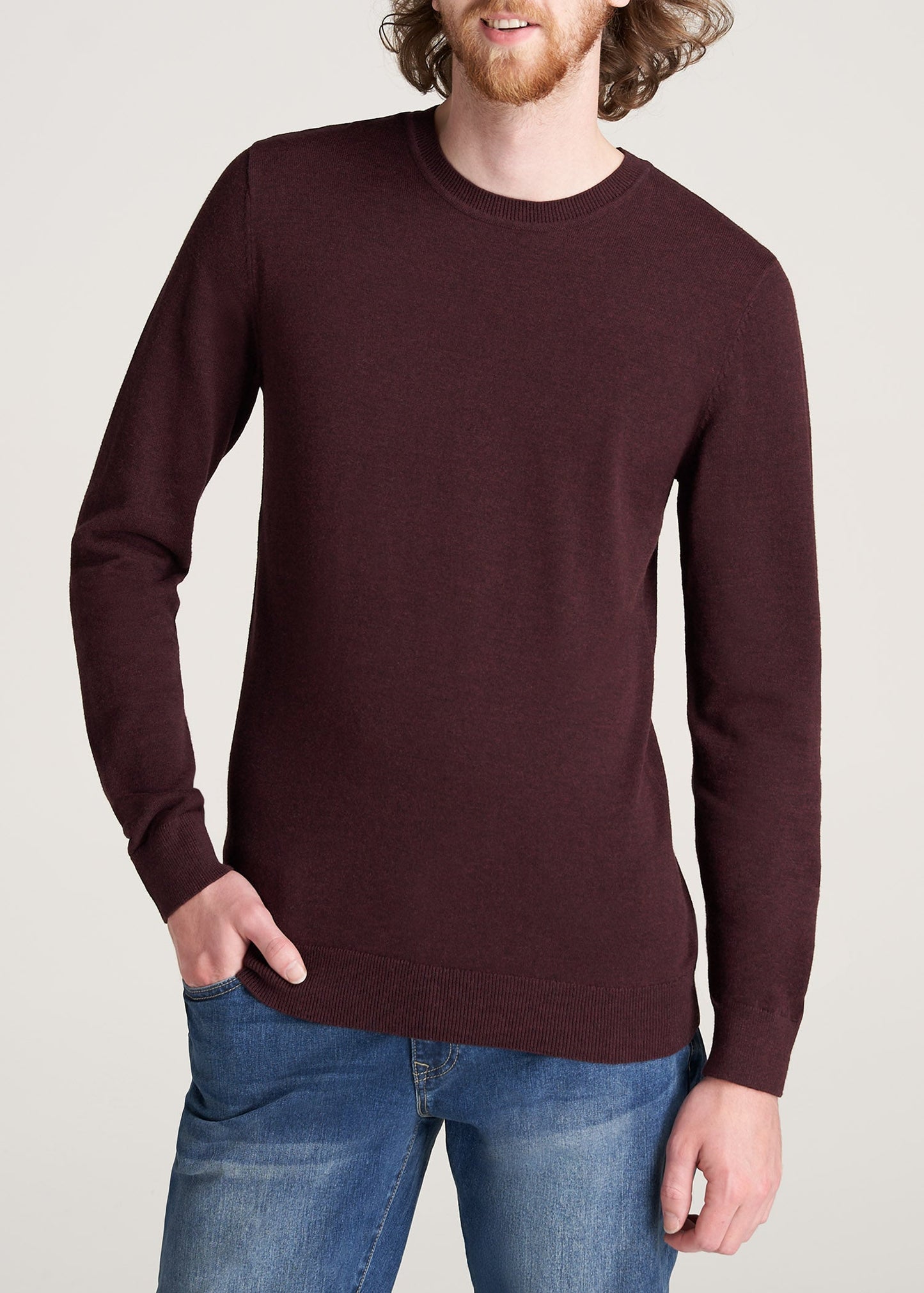 American-Tall-Men-Everyday-CrewNeck-Sweater-BurgundyMix-front